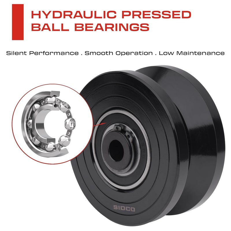 Sidco Supply 3.5" Inch V-Groove Wheel - Solid Steel - Sliding Gate Wheel – Heavy Duty –Track Wheel - Metal Gate Wheel - Inverted V Shape Wheel for Slide Gates with Bolt and Weldable Wheel Box - Image 3